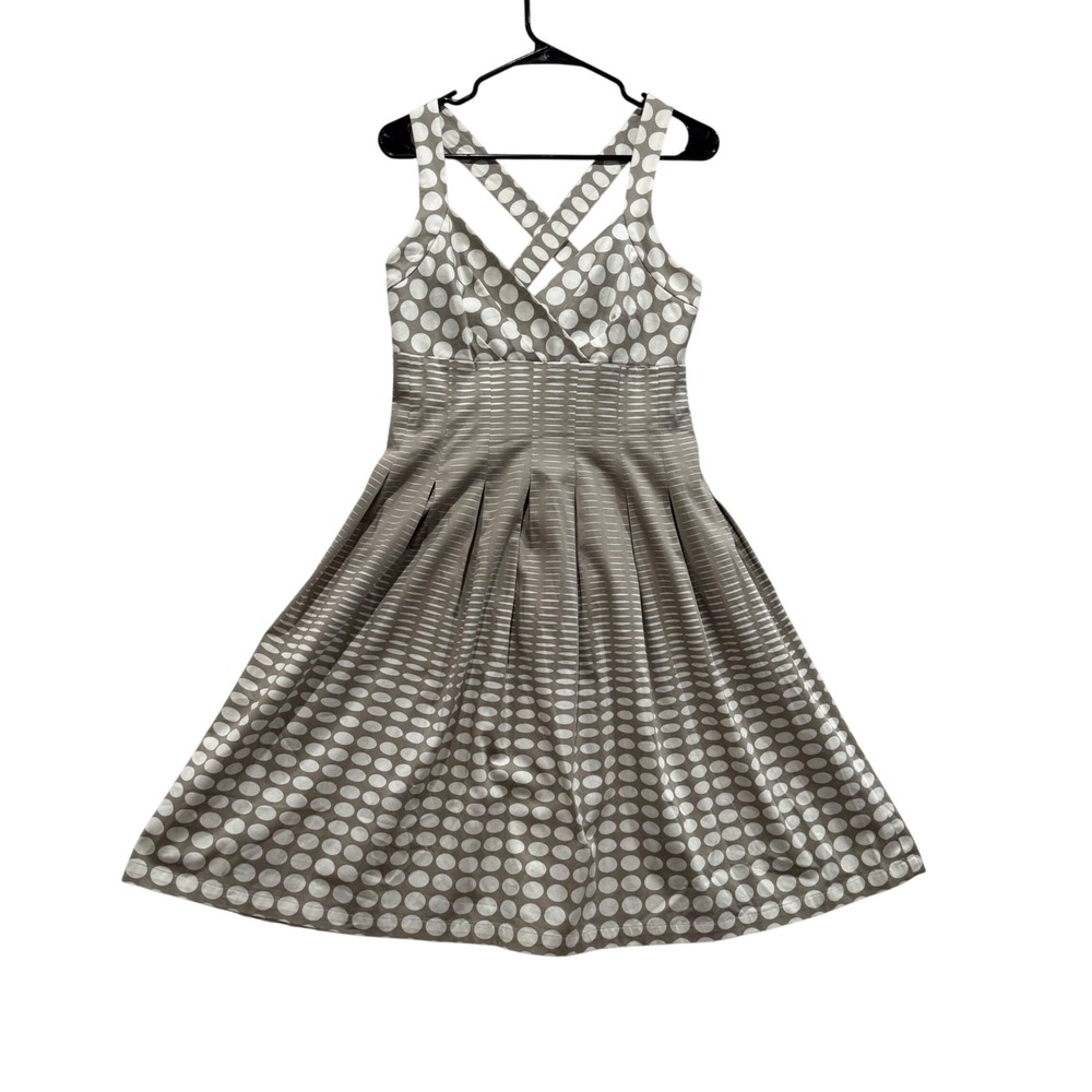 Pinup Calvin Klein Coquette Cottagecore Polka Dot Fit Flare Midi Dress Sz 6